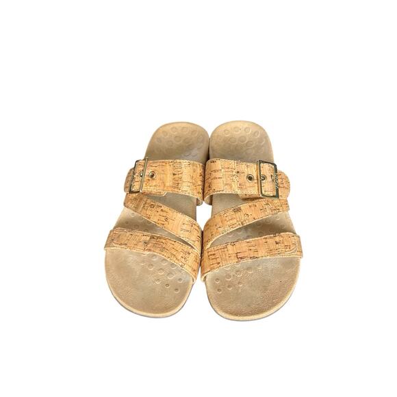 Vionic Womens Skylar Cork Slide Sandals Size 6 Adjustable Tan Gold TVW4946 - Picture 3 of 7